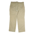 CARHARTT Mens Relaxed Beige Cotton Blend Workwear Trousers W40 L34 Durable Zip