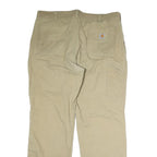 CARHARTT Mens Relaxed Beige Cotton Blend Workwear Trousers W40 L34 Durable Zip