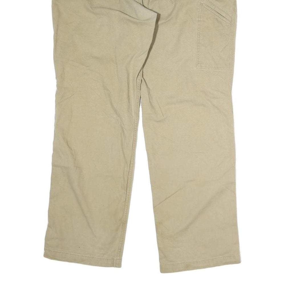 CARHARTT Mens Relaxed Beige Cotton Blend Workwear Trousers W40 L34 Durable Zip