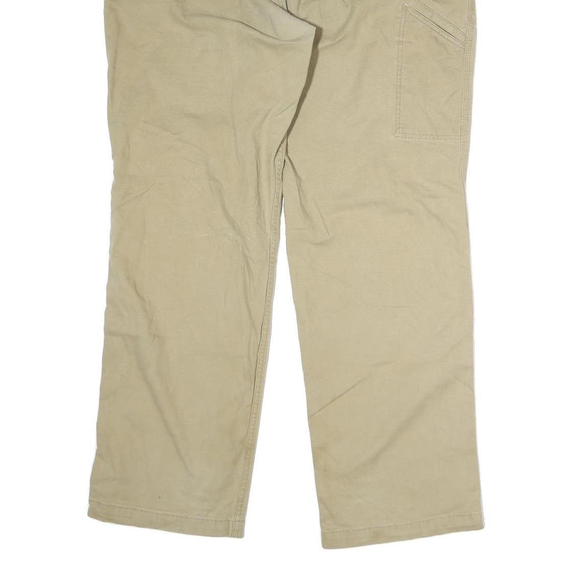 CARHARTT Mens Relaxed Beige Cotton Blend Workwear Trousers W40 L34 Durable Zip