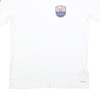 ADIDAS Mens White & Red Graphic T-Shirt L Short Sleeve Crew Neck Sports