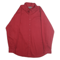 CROFT & BARROW Mens Red Plain Shirt XL Button Down Collar Casual Wear