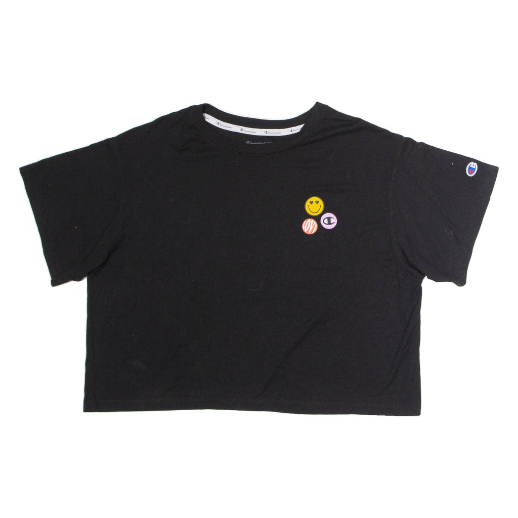 CHAMPION Crop Womens T-Shirt Black XL