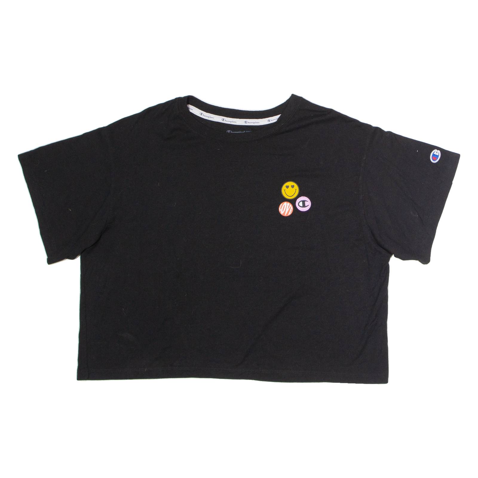 CHAMPION Crop Womens T-Shirt Black XL