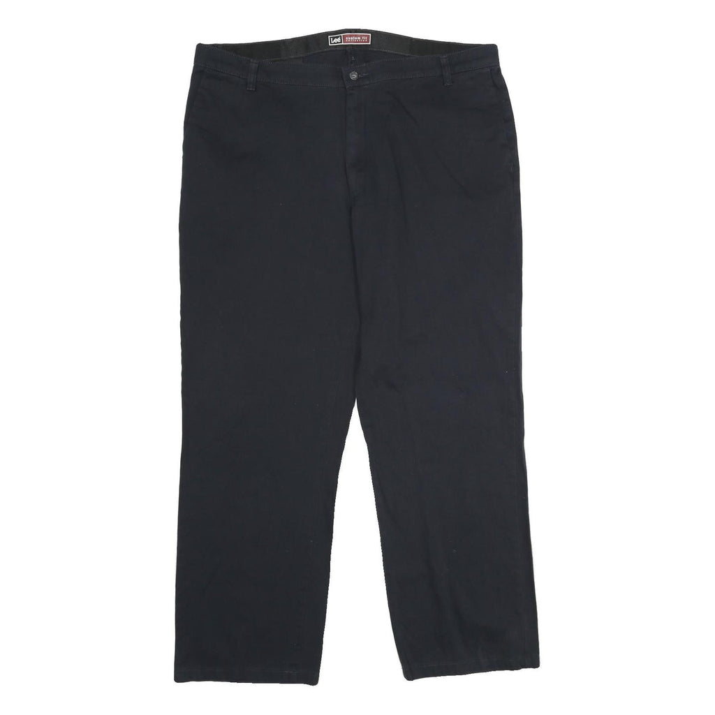 LEE Mens Cotton Blend Black Relaxed Straight Trousers W40 L32 Casual Workwear