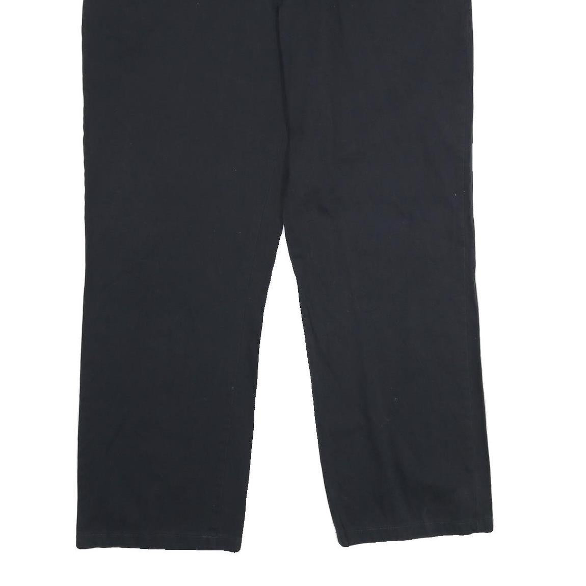 LEE Mens Cotton Blend Black Relaxed Straight Trousers W40 L32 Casual Workwear