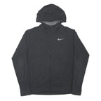 NIKE Mens Black Full Zip Hoodie 2XL Lightweight Cotton Blend Casual