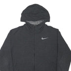 NIKE Mens Black Full Zip Hoodie 2XL Lightweight Cotton Blend Casual