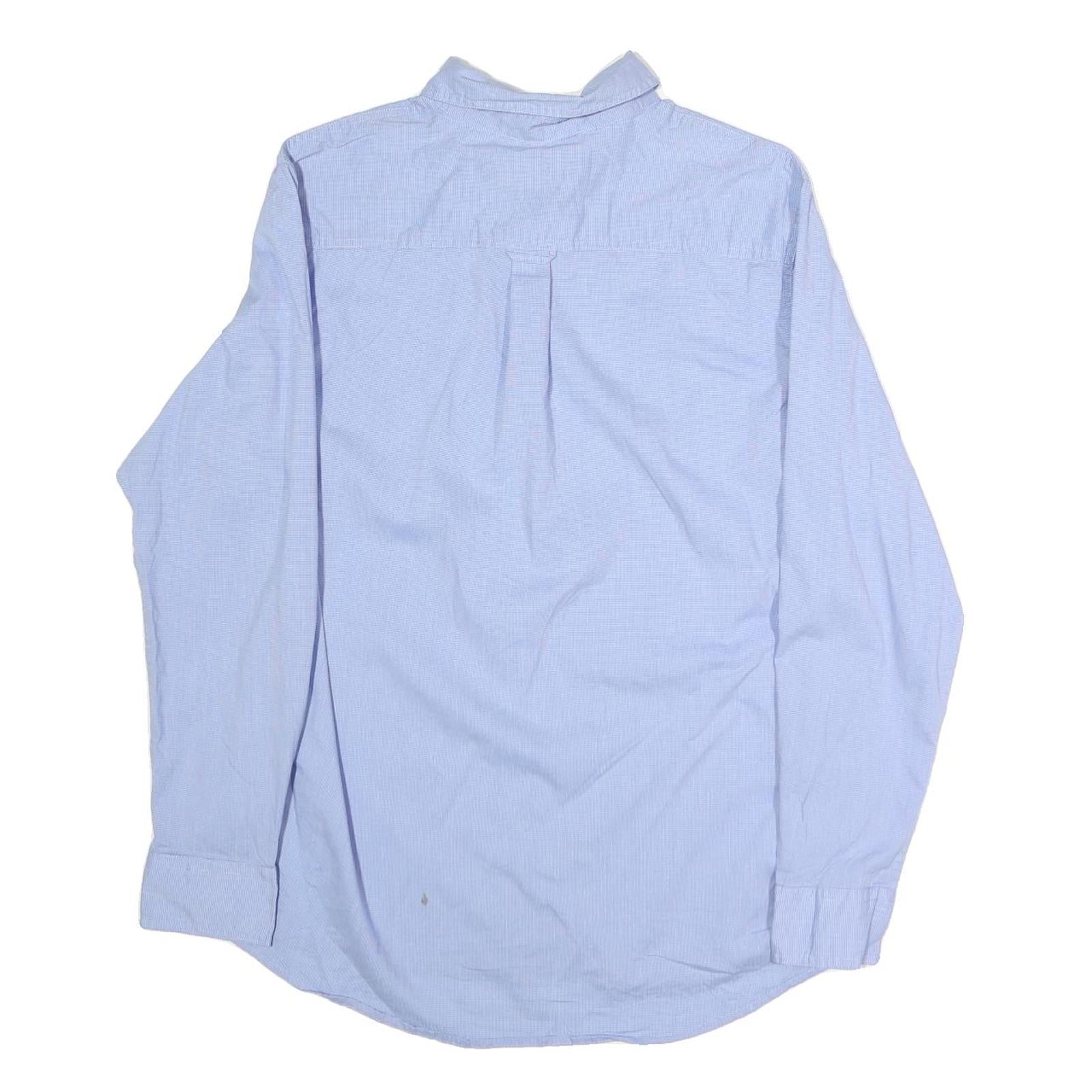 CHAPS Mens Blue Cotton Button-Down Shirt L Casual Classic Fit