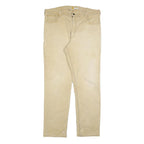 CARHARTT Mens Cotton Blend Beige Relaxed Trousers W40 L32 Workwear Durable Zip