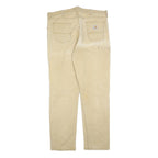 CARHARTT Mens Cotton Blend Beige Relaxed Trousers W40 L32 Workwear Durable Zip
