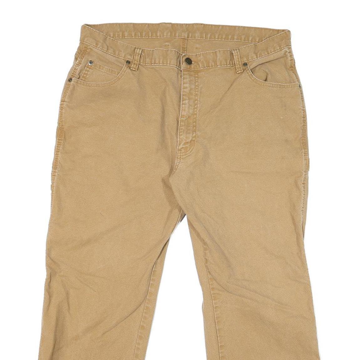 DICKIES Mens Beige Regular Fit Straight Denim Cotton Blend Jeans W38 L28