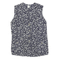 DAVINA Womens Navy Blue & White Printed Sleeveless Cotton Blend Day Dress UK S