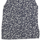 DAVINA Womens Navy Blue & White Printed Sleeveless Cotton Blend Day Dress UK S
