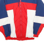 PRO SPIRIT Mens Blue & Red & White Jacket M Nylon Colourblock Zip Lightweight