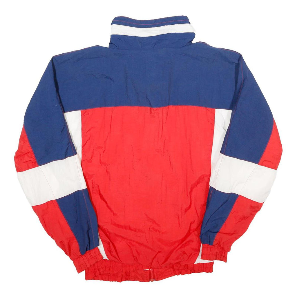 PRO SPIRIT Mens Blue & Red & White Jacket M Nylon Colourblock Zip Lightweight