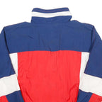 PRO SPIRIT Mens Blue & Red & White Jacket M Nylon Colourblock Zip Lightweight