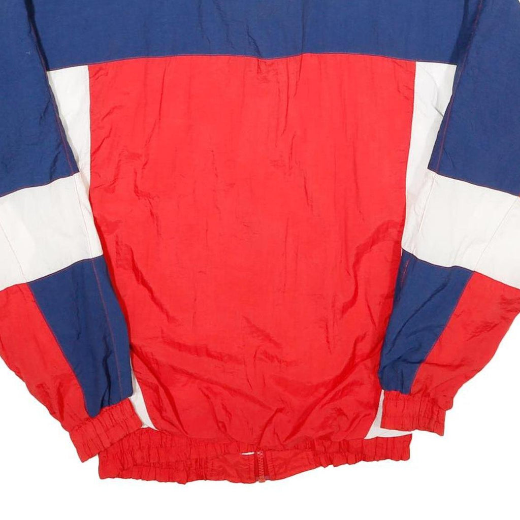 PRO SPIRIT Mens Blue & Red & White Jacket M Nylon Colourblock Zip Lightweight