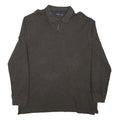 NAUTICA Mens Brown Long Sleeve Plain 2XL Cotton Blend Polo Shirt Classic Fit