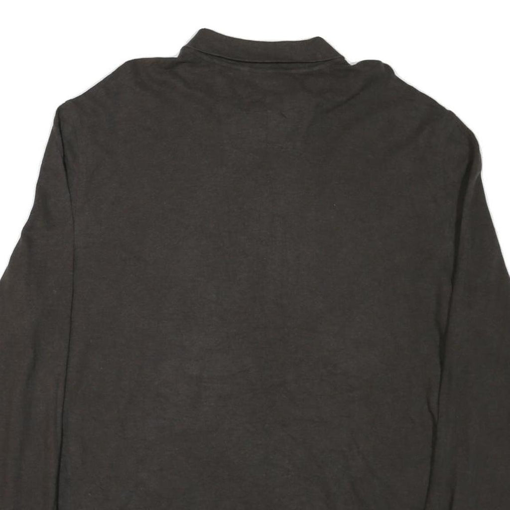 NAUTICA Mens Brown Long Sleeve Plain 2XL Cotton Blend Polo Shirt Classic Fit