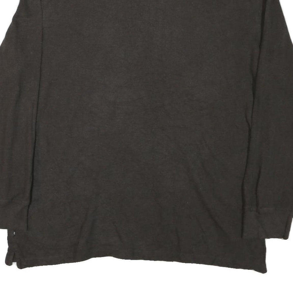 NAUTICA Mens Brown Long Sleeve Plain 2XL Cotton Blend Polo Shirt Classic Fit