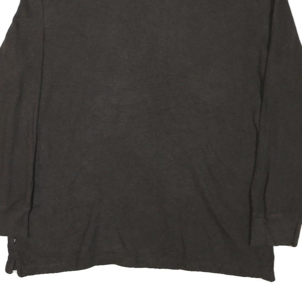 NAUTICA Mens Brown Long Sleeve Plain 2XL Cotton Blend Polo Shirt Classic Fit