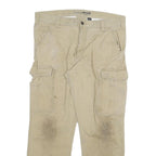 CARHARTT Mens Jeans Beige Relaxed Straight Cotton Blend W36 L30 Workwear Cargo