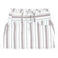 NASTY GAL Womens White & Brown Striped Mini Cotton Blend Skirt UK 4 With Belt