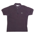 LACOSTE Mens Purple Short Sleeve Plain S Cotton Blend Polo Shirt Classic Fit
