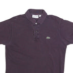 LACOSTE Mens Purple Short Sleeve Plain S Cotton Blend Polo Shirt Classic Fit
