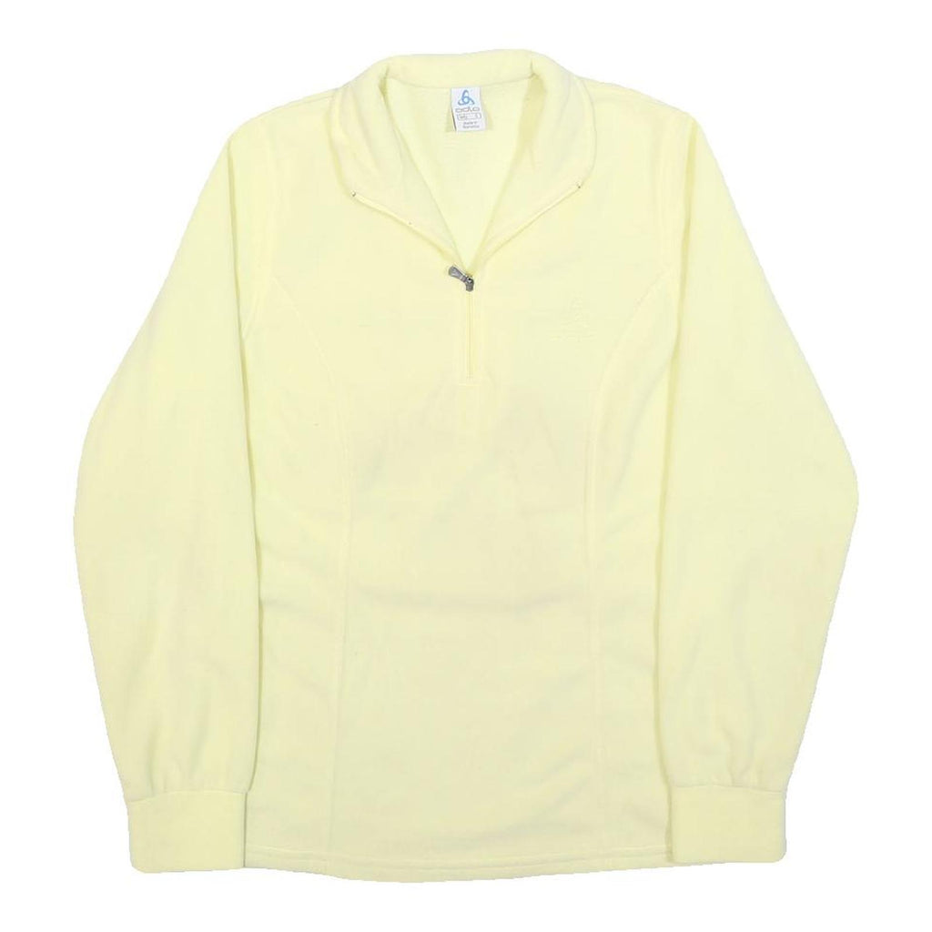 ODLO Womens Cream Plain Jumper Pullover Crew Neck Basic Knit S Lightweight