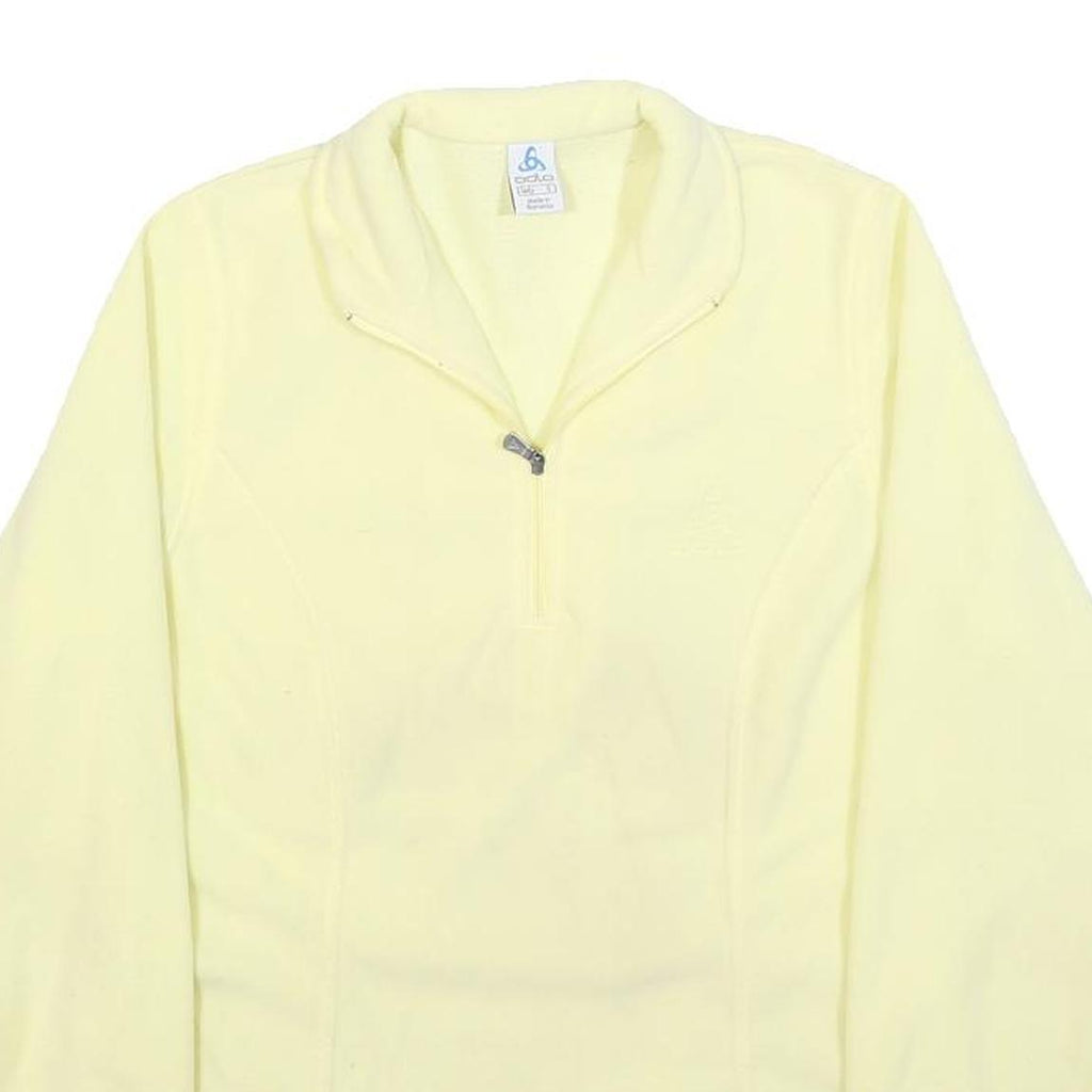 ODLO Womens Cream Plain Jumper Pullover Crew Neck Basic Knit S Lightweight