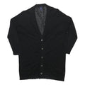 GAP Womens Black Wool Blend Plain Button Up V-Neck Jumper S Classic Knitwear