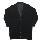 GAP Womens Black Wool Blend Plain Button Up V-Neck Jumper S Classic Knitwear