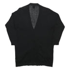 GAP Womens Black Wool Blend Plain Button Up V-Neck Jumper S Classic Knitwear