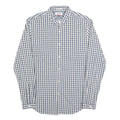 TOMMY HILFIGER Mens Blue & White Check Shirt L Classic Cotton Blend Casual