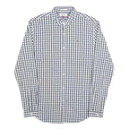 TOMMY HILFIGER Mens Blue & White Check Shirt L Classic Cotton Blend Casual