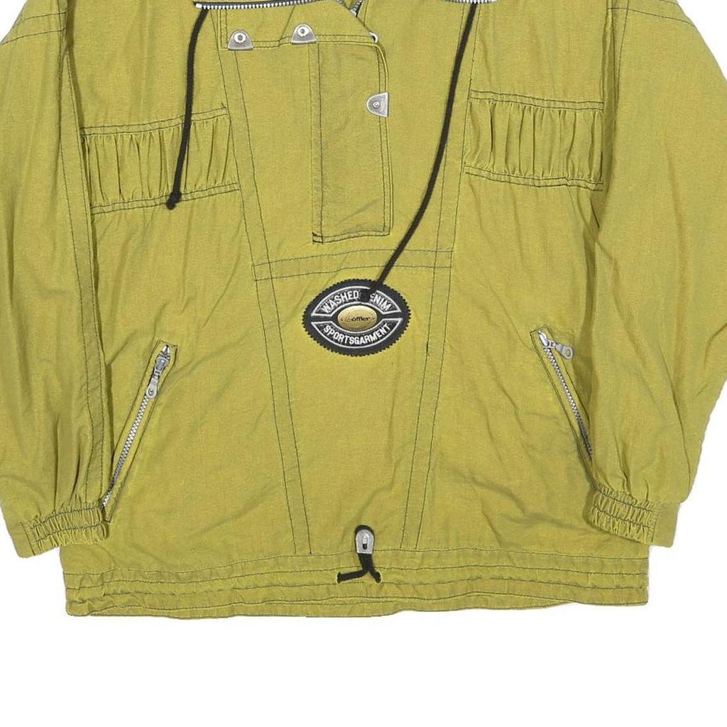 LOFFLER Womens Green Jacket L Polyester Blend Plain Zip Casual Lightweight