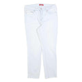 GUESS Womens Slim Fit White Denim Jeans W31 L26 Zip Cotton Blend Stylish