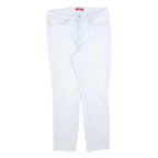 GUESS Womens Slim Fit White Denim Jeans W31 L26 Zip Cotton Blend Stylish