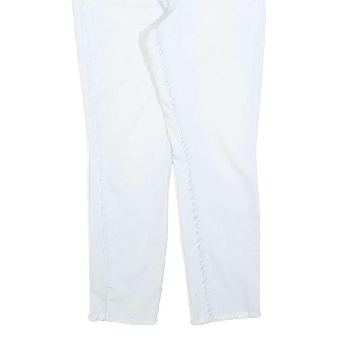 GUESS Womens Slim Fit White Denim Jeans W31 L26 Zip Cotton Blend Stylish