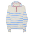 J.CREW Womens Cream & Blue Striped Plain Half Zip Crew Neck Basic Knit XS Zip