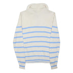 J.CREW Womens Cream & Blue Striped Plain Half Zip Crew Neck Basic Knit XS Zip