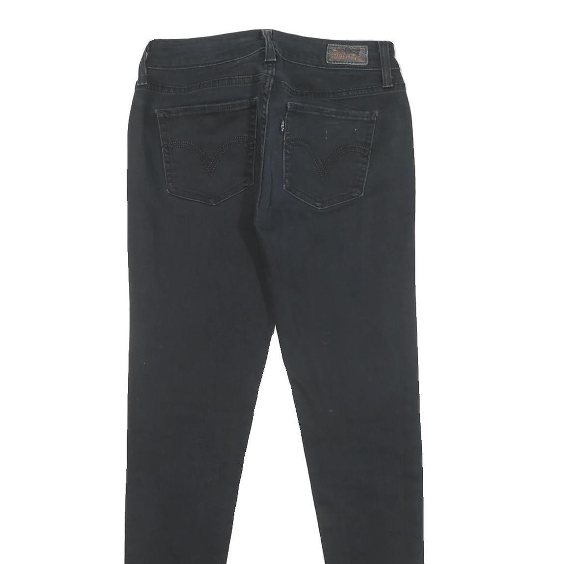 LEVI'S Womens Jeans Black Slim Legging Denim Rinse W27 L29 Slim Fit Zip