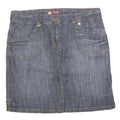 SB DENIM Womens Blue Cotton Blend Denim Mini Skirt Button Closure Casual Style M