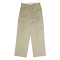 DICKIES Mens Polyester Blend Beige Loose Straight Trousers W32 L32 Workwear Zip