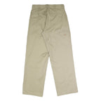 DICKIES Mens Polyester Blend Beige Loose Straight Trousers W32 L32 Workwear Zip