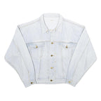 GALAXY Womens Blue Denim Cotton Jacket L Button Plain Classic Casual