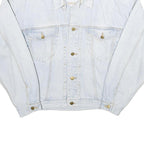 GALAXY Womens Blue Denim Cotton Jacket L Button Plain Classic Casual