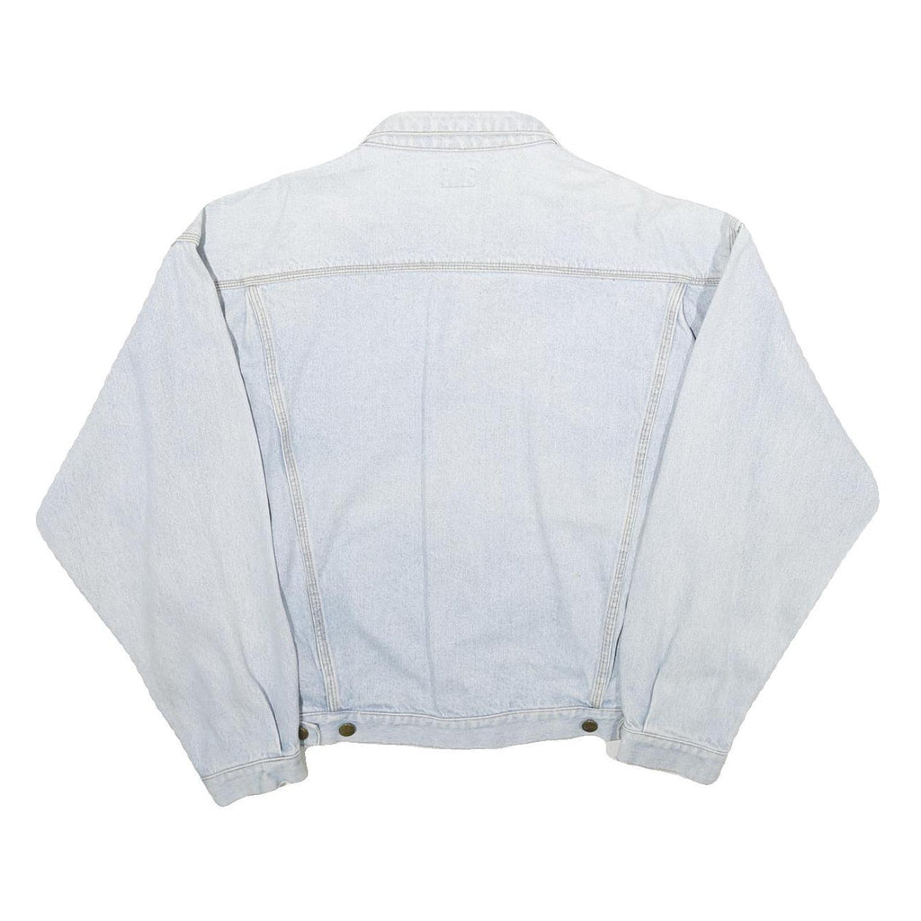 GALAXY Womens Blue Denim Cotton Jacket L Button Plain Classic Casual